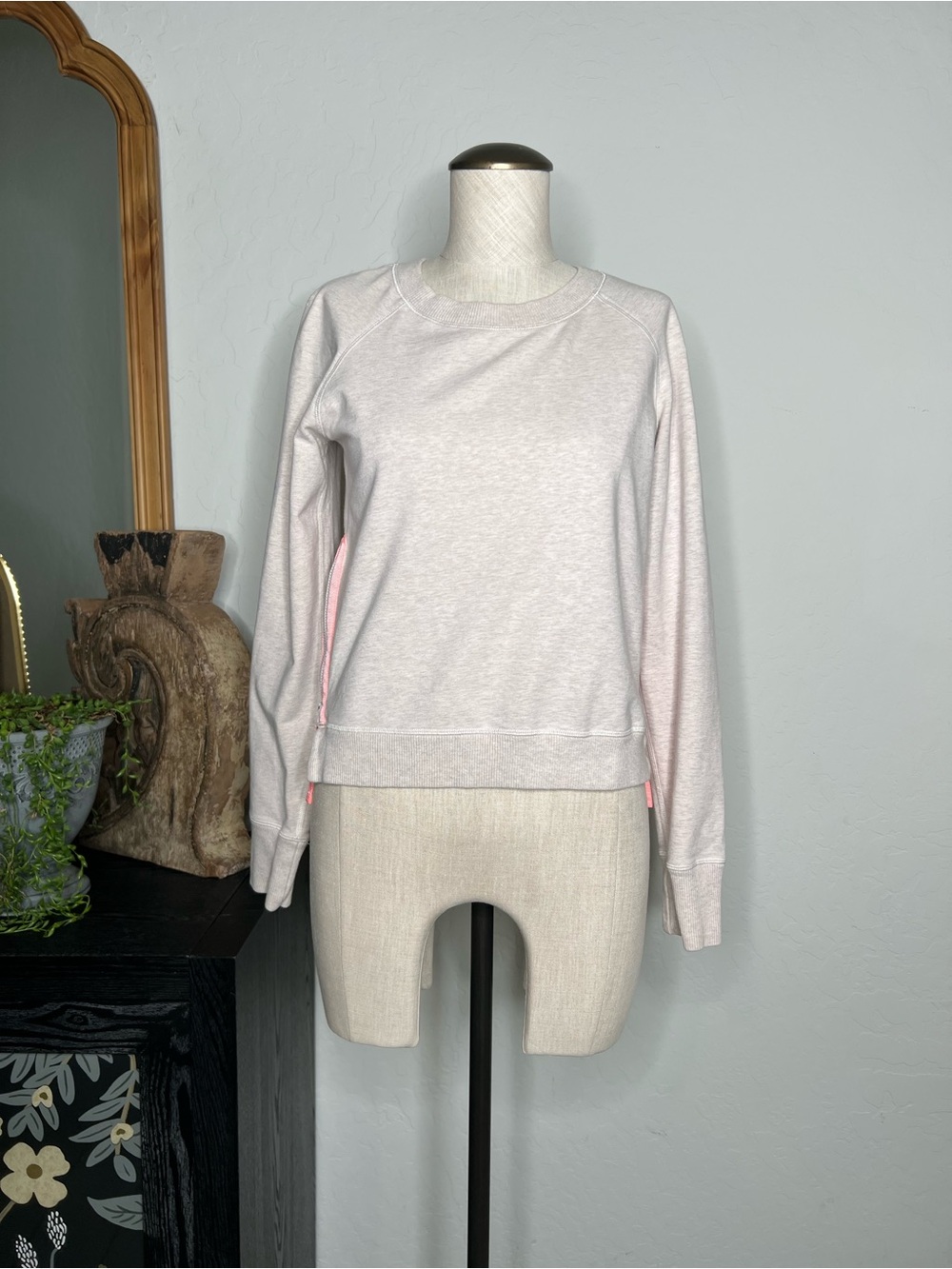 lululemon athletica Gray Sweater with Pink Highlights
